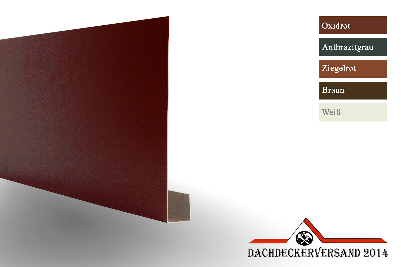 1 m Ortblende Ortgangbrettverkleidung Ortgangblende Dachblende Alu farbig 0,8 mm (Form C)
